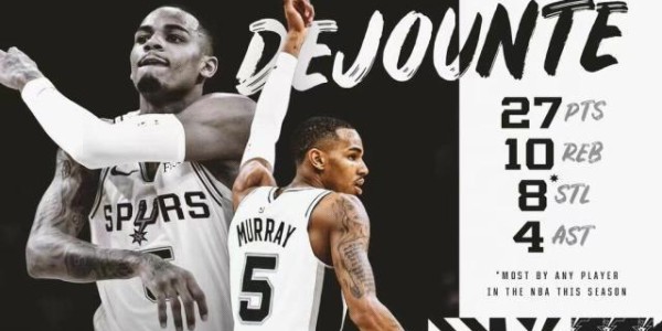 8次抢断生涯新高 波波直言这一项穆雷已比肩帕克